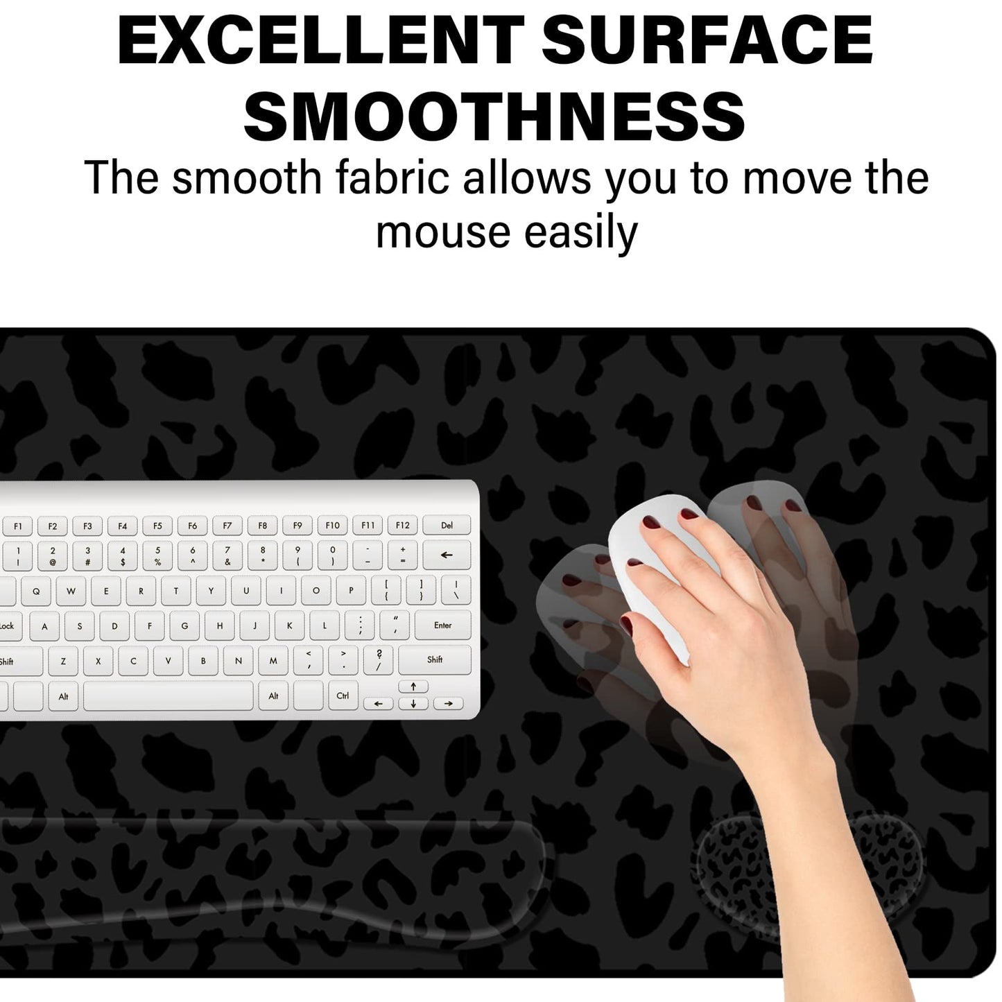 Deokke 3Pcs Large Gaming Mouse Pad Desk Mat,Keyboard Mouse Wrist Rest Support Set,Extended Laptop Mouse Pad Memory Foam Non-Slip Base for Gamer Home