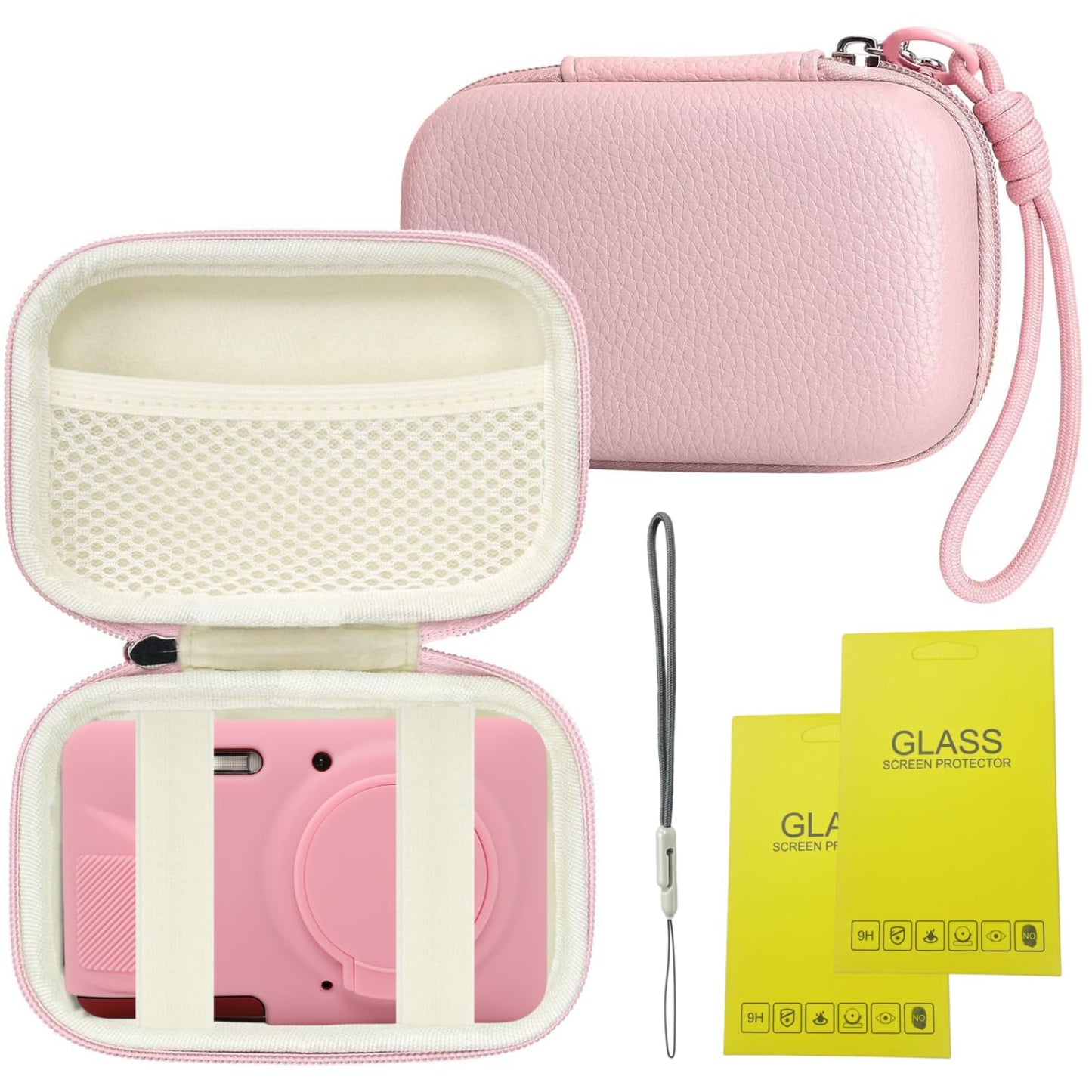 SZHSYJY Case for Kodak PIXPRO FZ55,FZ55 accessories, 1* Hard Carrying Case + 1* Soft Silicone Protective Cover with Removable Lens Cover,Comes with 2