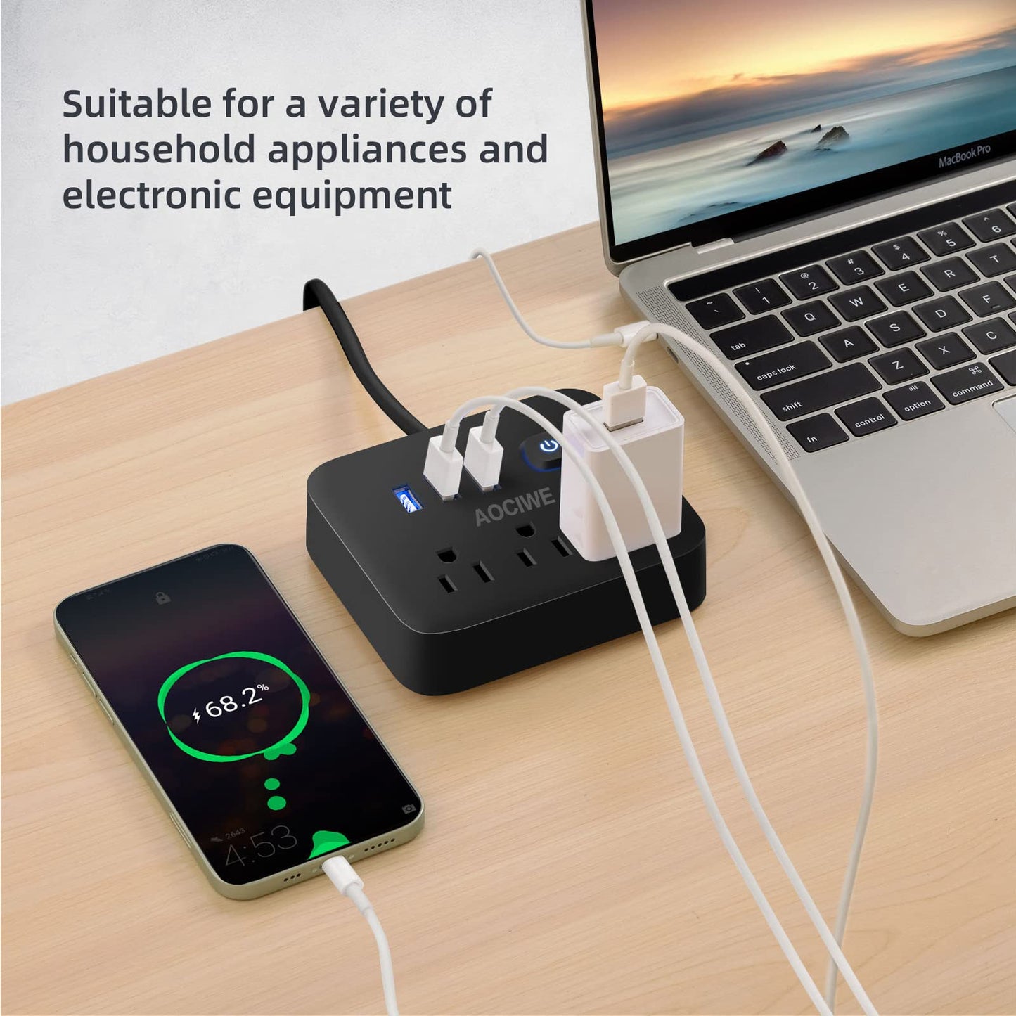 AOCIWE Power Strip Surge Protector (EL-01B)