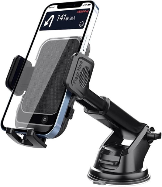 VEDA Car Phone Holder Mount, Cell Phone Holder for Dashboard Windshield, Suction Cup Hands-Free Car Phone Stand, Compatible with iPhone, Samsung