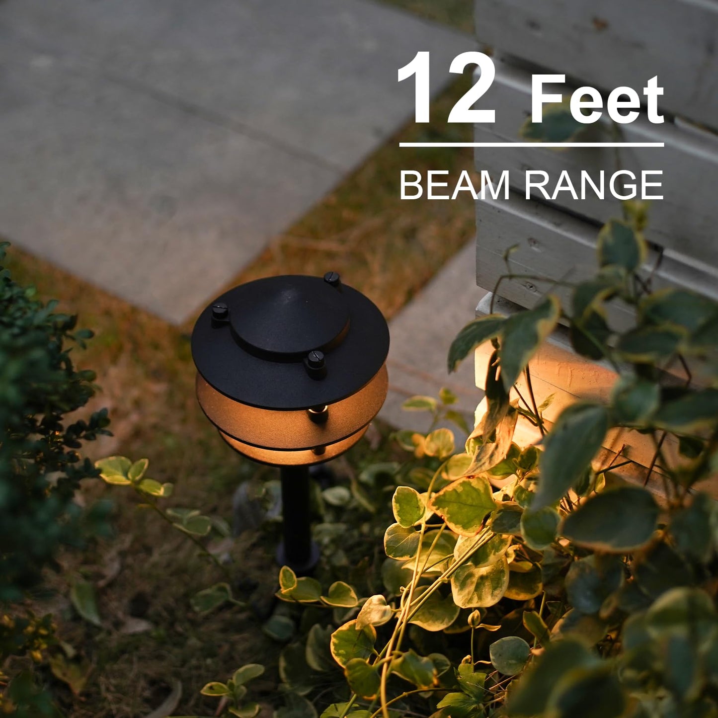 GOODSMANN Landscape Lighting 4PK Pathway Lights Low Voltage 2.2 Watt LED 12V AC Landscape Lights 30 Lumen Warm White with Cable Connectors Metal