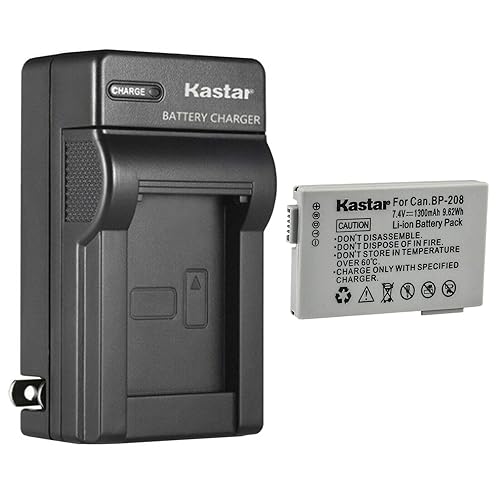 Kastar 1-Pack Battery and AC Wall Charger Replacement for Canon DC201, DC210, DC211, DC220, DC230, iViS DC22, iViS DC50, iViS DC200, Elura 100