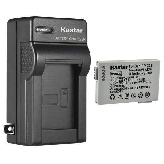 Kastar 1-Pack Battery and AC Wall Charger Replacement for Canon DC201, DC210, DC211, DC220, DC230, iViS DC22, iViS DC50, iViS DC200, Elura 100