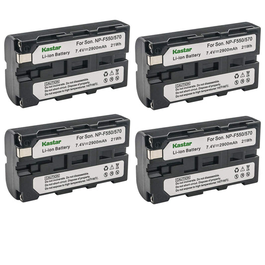 Kastar NP-F570 Battery (4-Pack) for Sony L Series InfoLithium Battery NP-F570, NP-F550, NP-F530, NP-F330 and Sony DCRVX2100, HDRFX1, HD1000U, HVRZ1U
