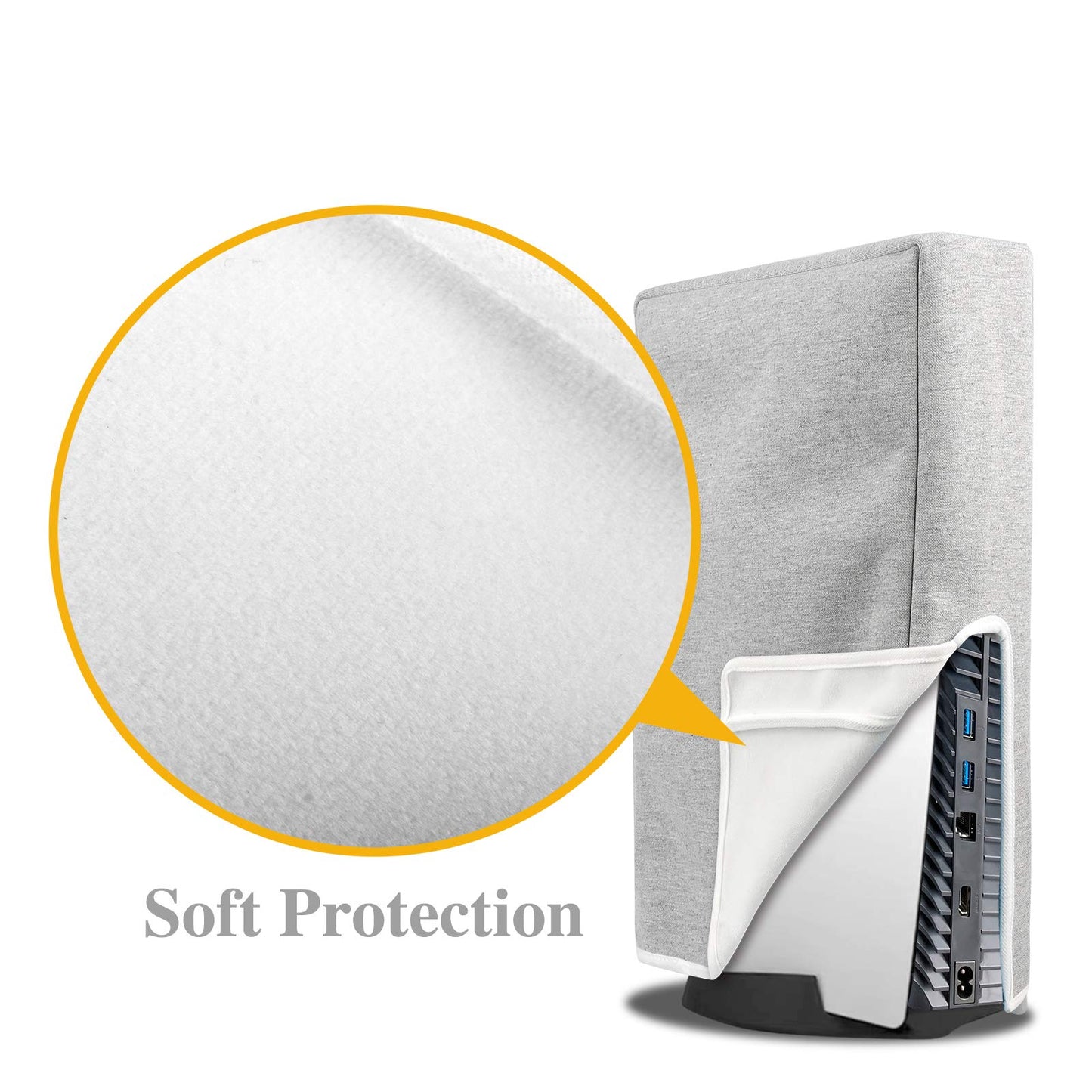 Console Dust Cover PS5 Dust Protector Custom Designed for PlayStation 5 Console Disc Edition & Digital Edition with Thick Cotton Precision Cut Easy