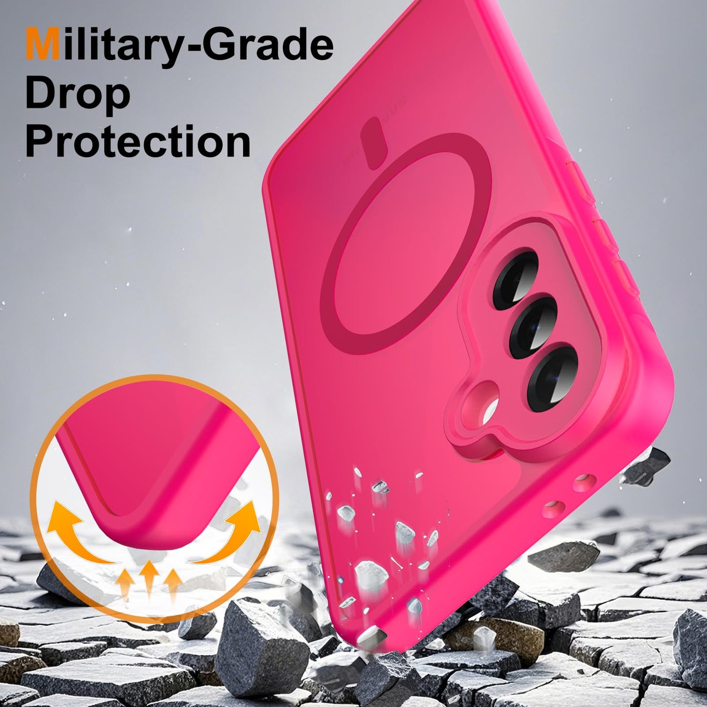 Ezanmull for Samsung Galaxy A57 5G Phone Case Magnetic Shockproof, [Fit for MagSafe] [Glass Screen Protector] Soft-Touch Skin para Frosted Translucent