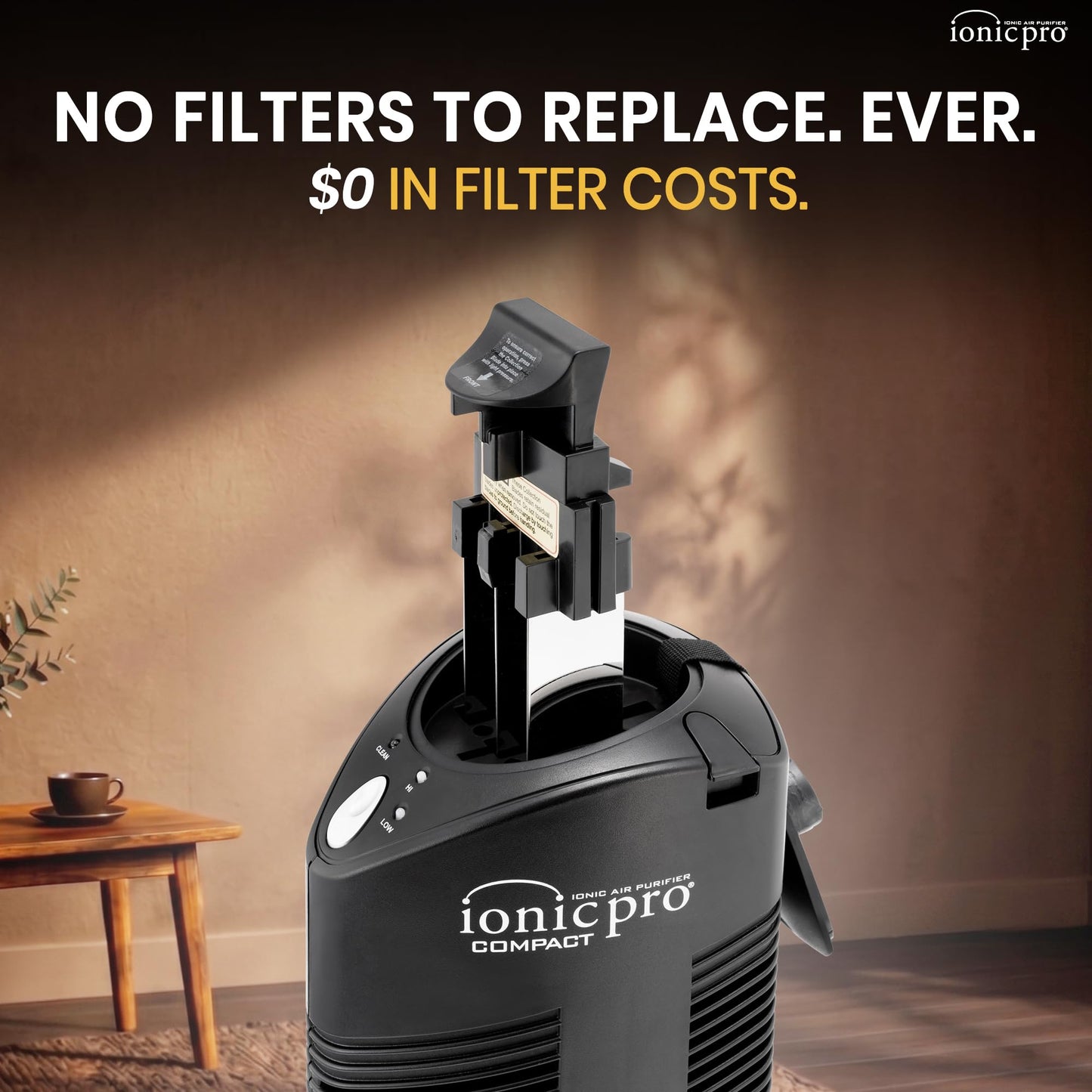 Ionic Pro Compact Filterless Air Purifier for Home, Cleans Up to 300 sq.ft
