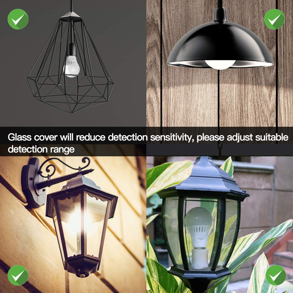 Elrigs Motion Sensor Light Bulb with Dusk to Dawn, E26 Base, 7W LED(60W Equivalent), Warm White(3000K), Motion Sensitivity, Time and Twilight Setting