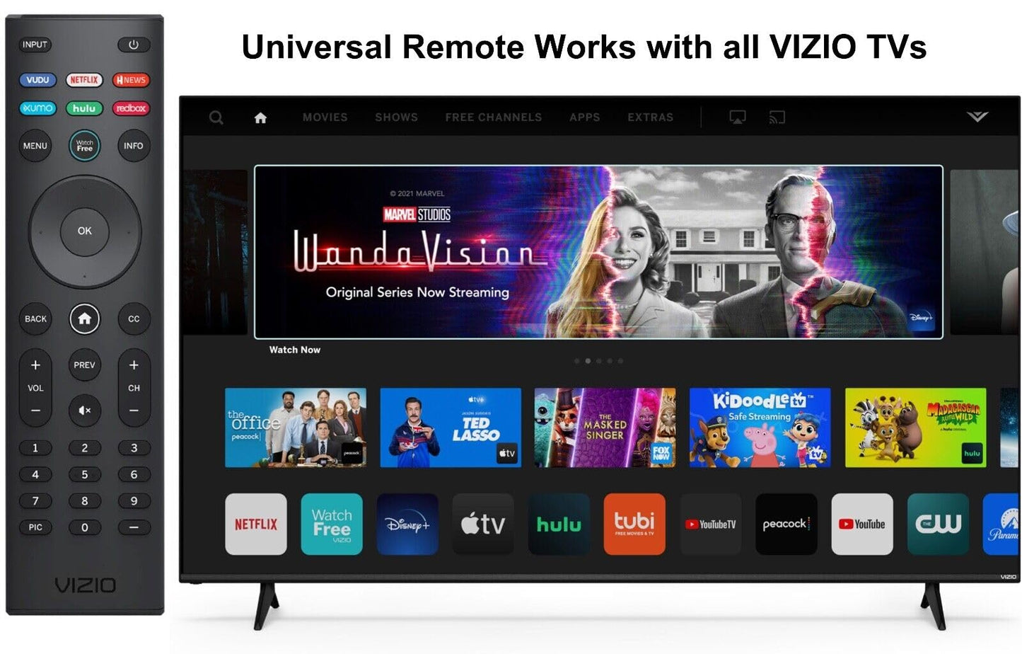 VIZIO SmartCast Universal Remote Control - Smart Remote Replacement for All VIZIO TVs - Infrared Remote Requires 2 AAA Batteries