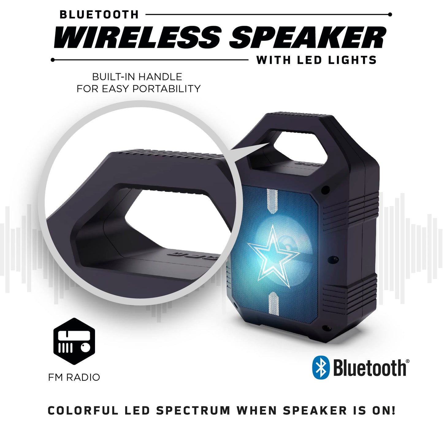 SOAR NFL ShockBox XL LED Wireless Bluetooth Speaker, Seattle Seahawks