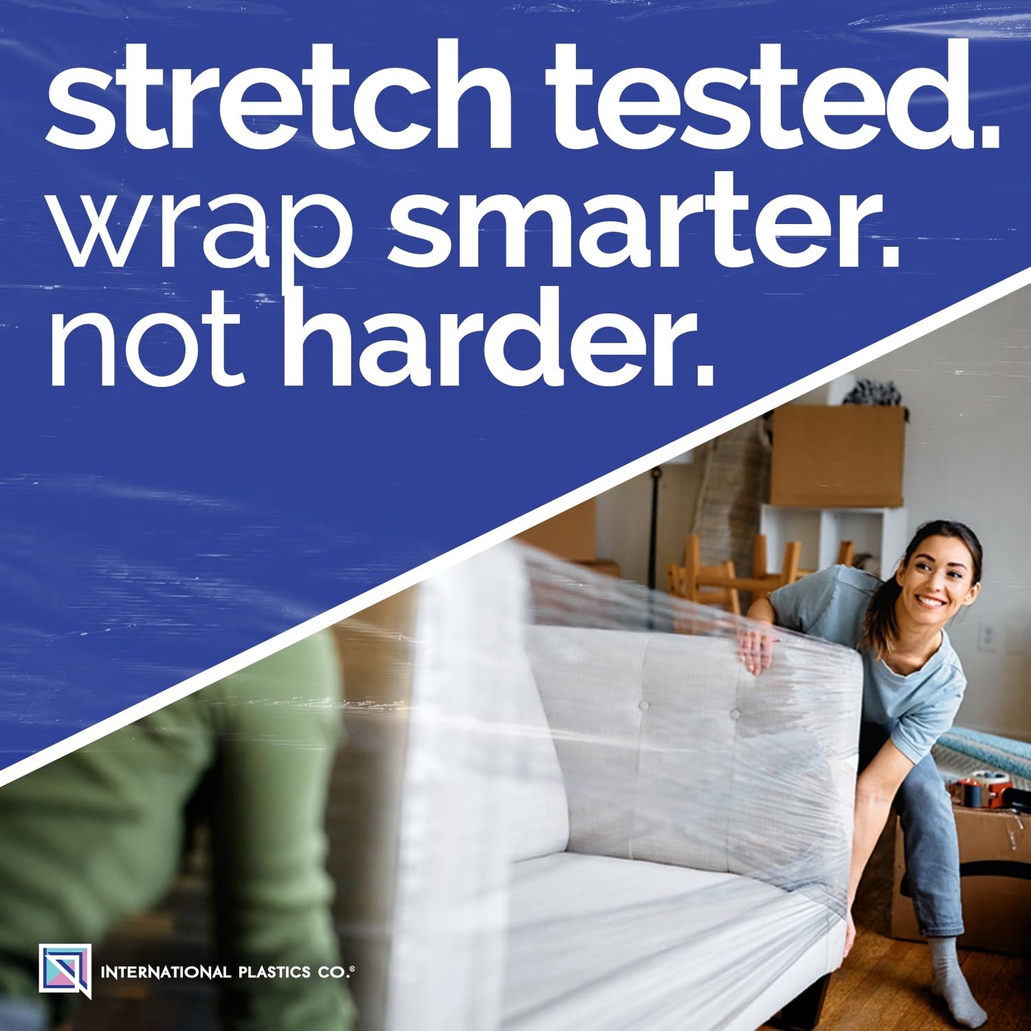 International Plastics Co. 18" Stretch Film/Wrap 1500 feet 7 Layers 80 Gauge Industrial Strength up to 800% Stretch 20 Microns Clear Durable Adhering