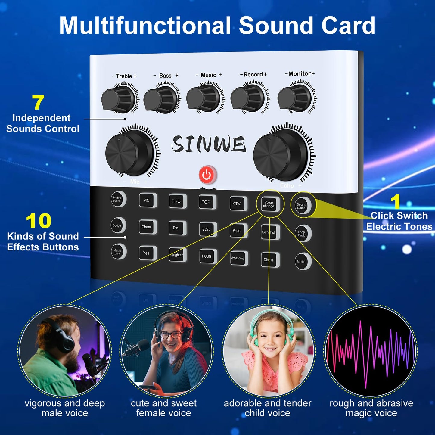 F993 All-in-One Podcast Equipment Bundle?BM-800 Recording Studio Package with Voice Changer, Live Sound Card - Audio Interface for Vlog/Live