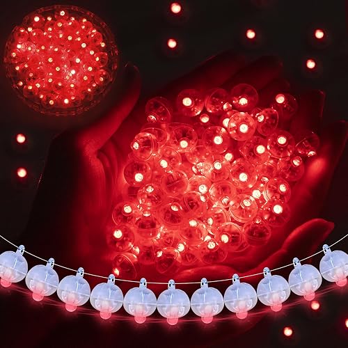 chzk 100pcs Balloon Lights Mini LED Lights Round Long Standby Time Multicolor Ball Light Paper Lantern Balloons Lights for Birthday Party Christmas