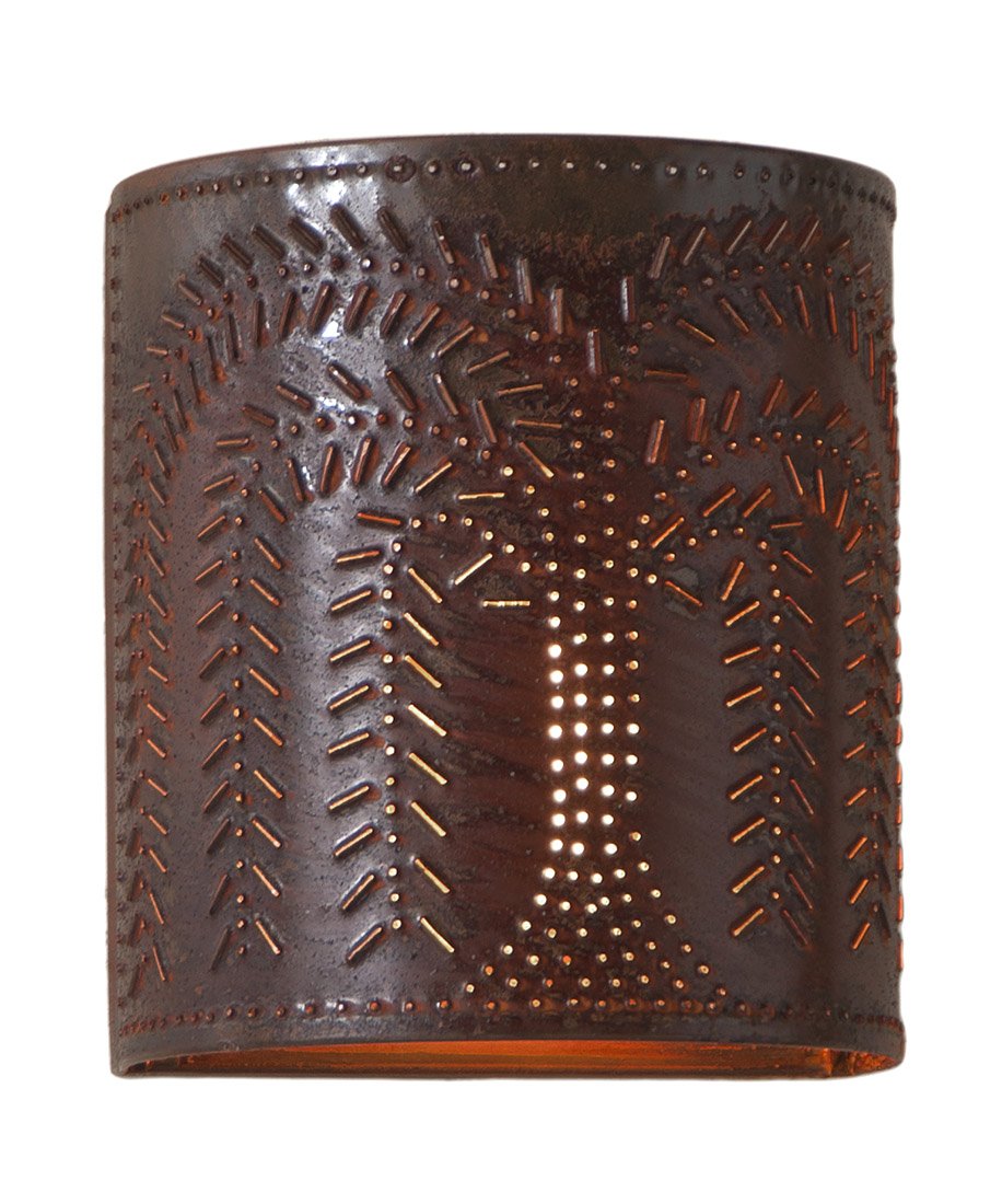 Irvin's Tinware Willow Sconce Light in Rustic Tin