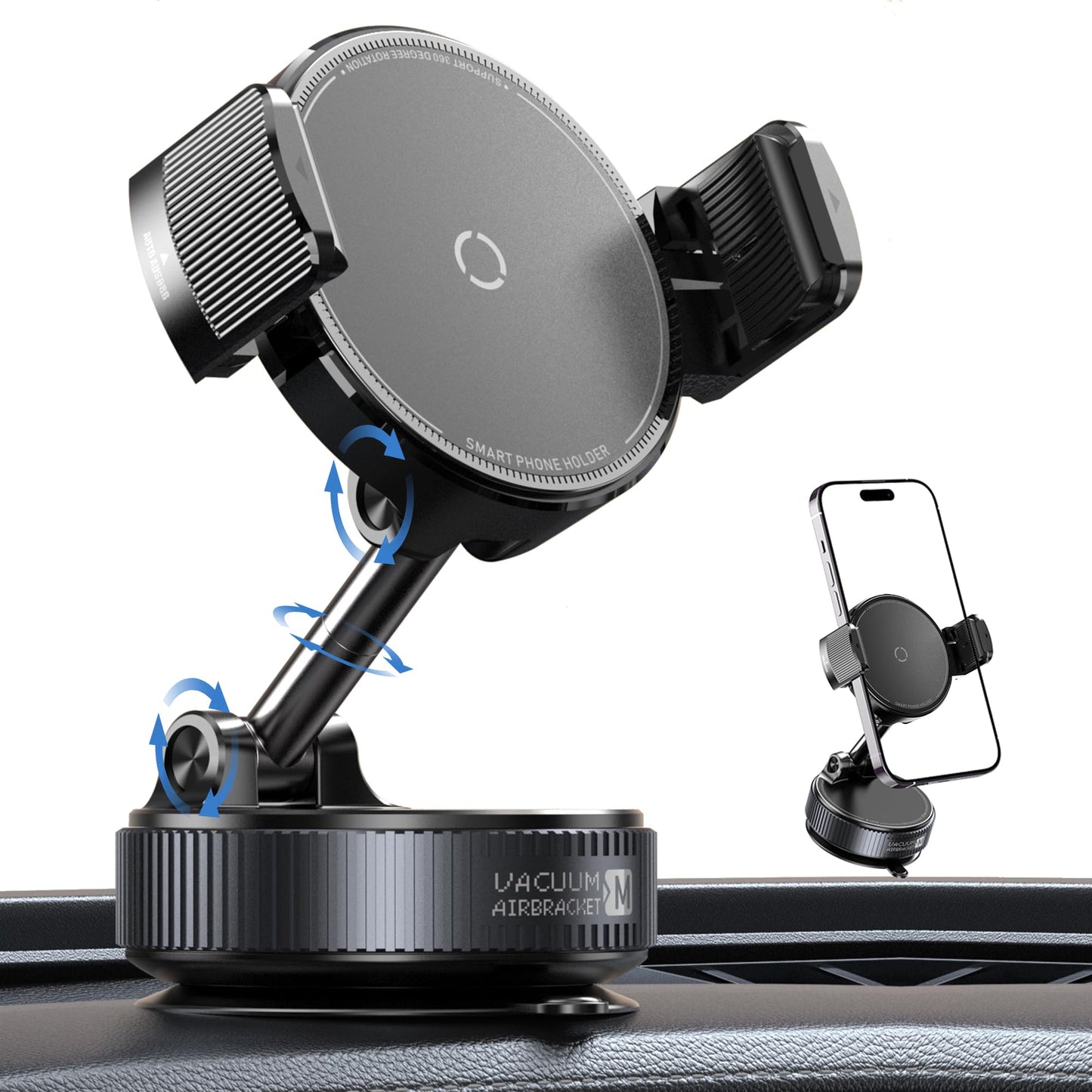 Autaabb 360° Nano Gel Suction Cup Phone Mount - Ultra-Strong Universal Car Dashboard Cell Phone Holder, Hands-Free Vacuum Bracket for Car, Gym, Mirror