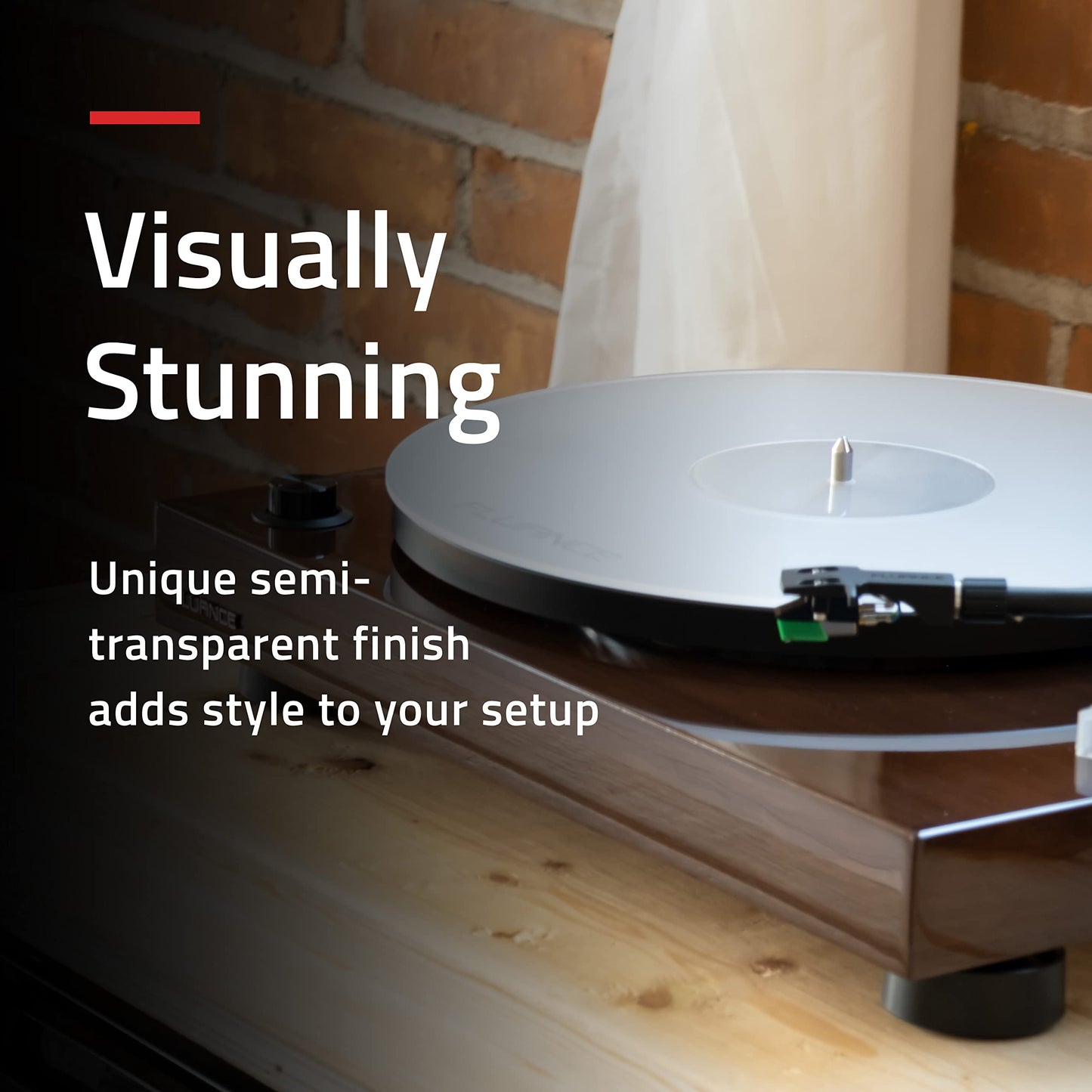 Fluance Acrylic Platter Mat for Turntables - Reduces Vibrations for Improved Sound Clarity for Vinyl Record Playback, Antistatic, Precision Machined
