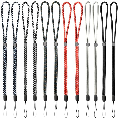 Brvlsoc Hand Wrist Strap Lanyard (12-Pack) - Adjustable Colorful Nylon Straps for Camera, Keys, Phone, USB Drive, Wallet, or ID Badge