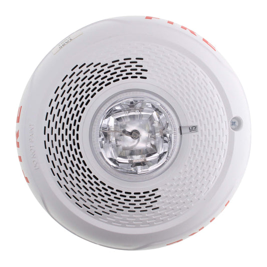 System Sensor SPSCWL Ceiling Mount Speaker Strobe, Clear Lens, White