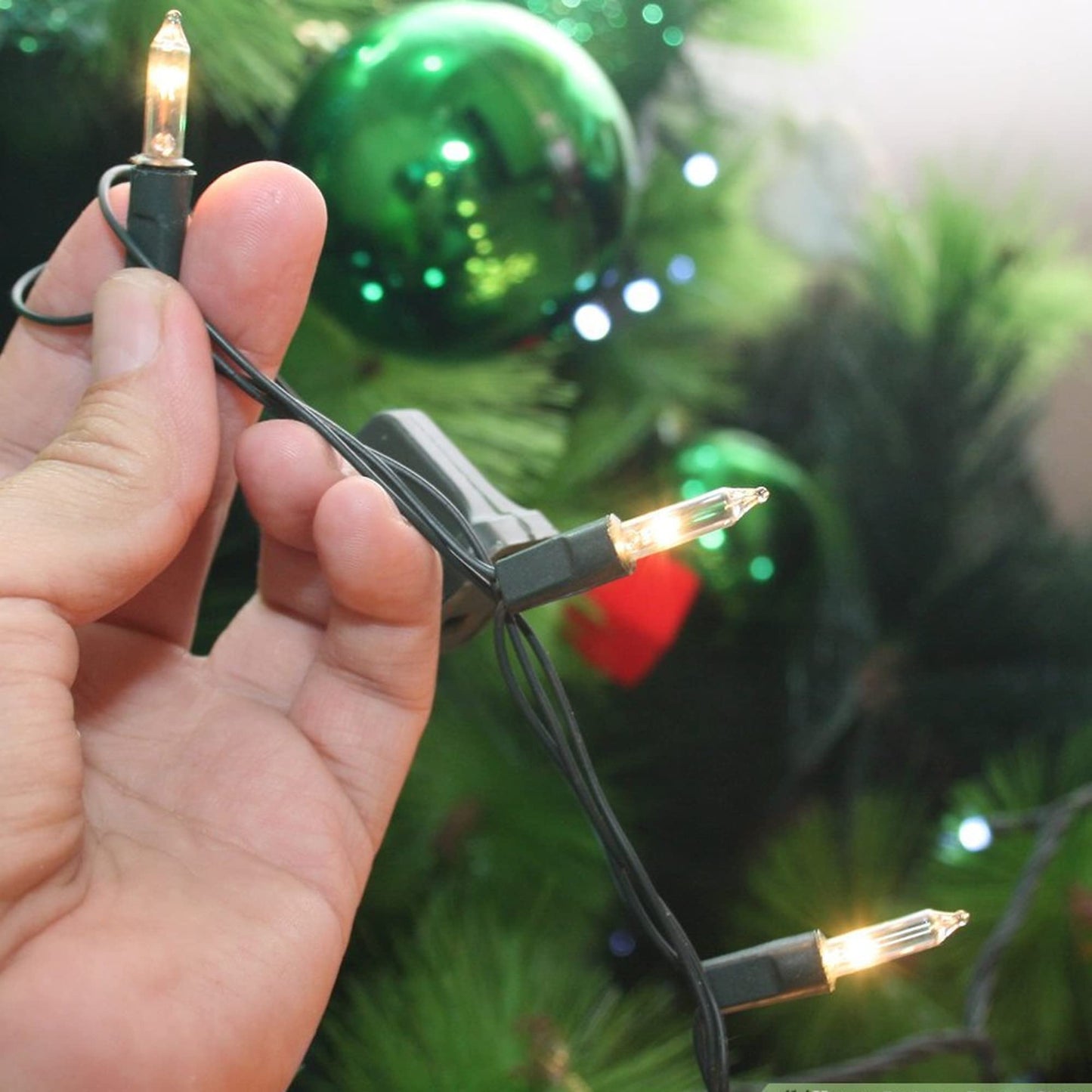 Dazzle Bright Christmas Mini String Lights, 60FT 300 Incandescent Green Wire Fairy Lights UL Certified Christmas Decorations for Indoor Outdoor Yard