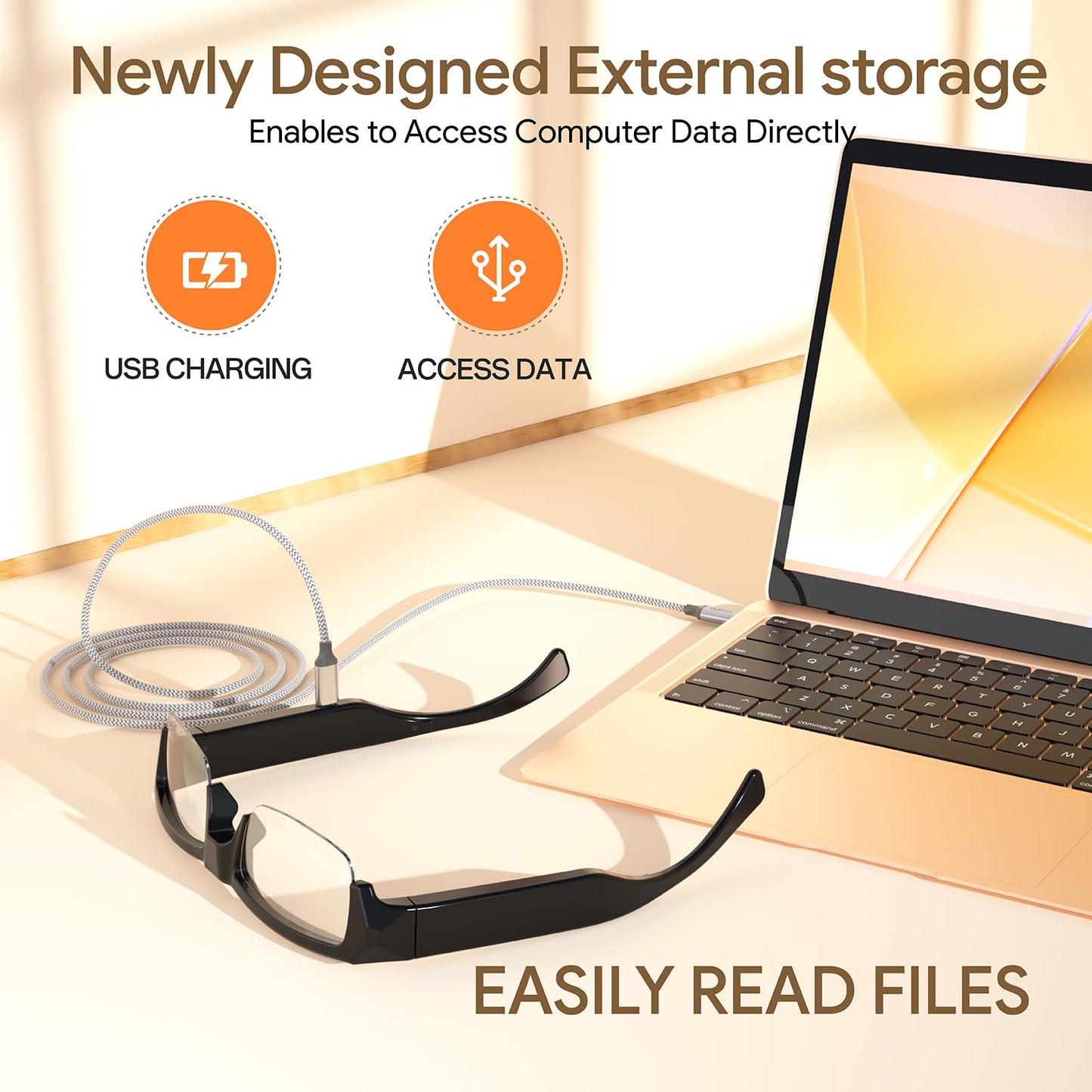 DUVIX Mini Camera Glasses with 64GB Card HD 1080P Video Glasses with Motion Detection for Outdoor Indoor