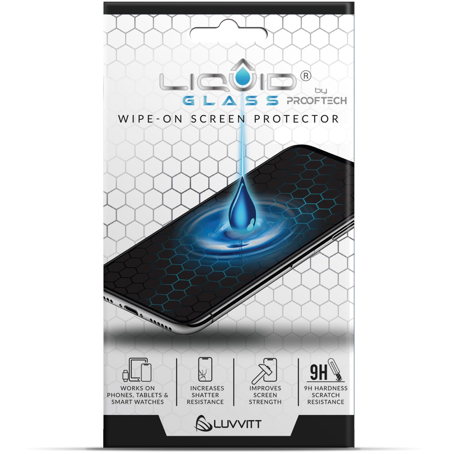 LIQUID GLASS Screen Protector Wipe On Scratch and Shatter Resistant Nano Protection for All Phones Tablets Smart Watches - Universal (New