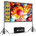 Projector Screen with Stand, Wootfairy 100 inch Foldable and Portable Projection Screen 16:9 4K HD Rear Front Wrinkle-Free Movie Screen with Carry Bag