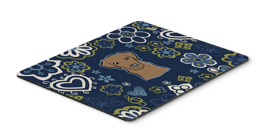 Caroline's Treasures BB5085MP Blue Flowers Chocolate Labrador Mouse Pad, Hot Pad or Trivet for Home Office Gaming Working Computers Laptop Mouse