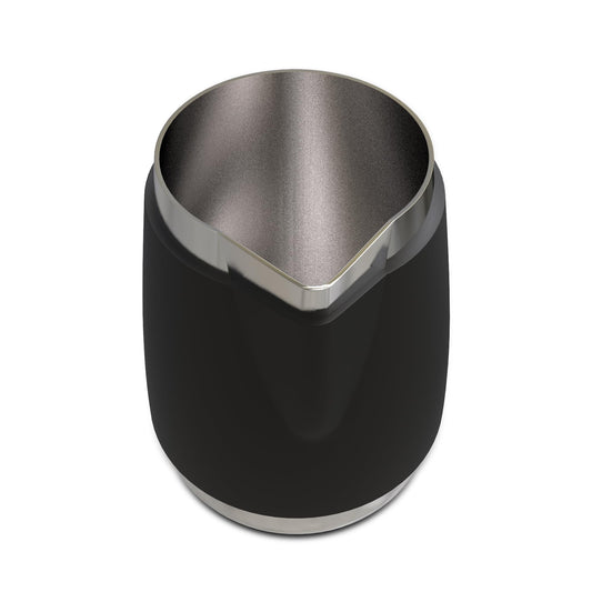 Rattleware 12 Oz Handle Free Latte Art Pitcher Stainless Steel with Rubber Grip Durable Heat Resistant Milk Frothing Pitcher for Baristas Home Cafes