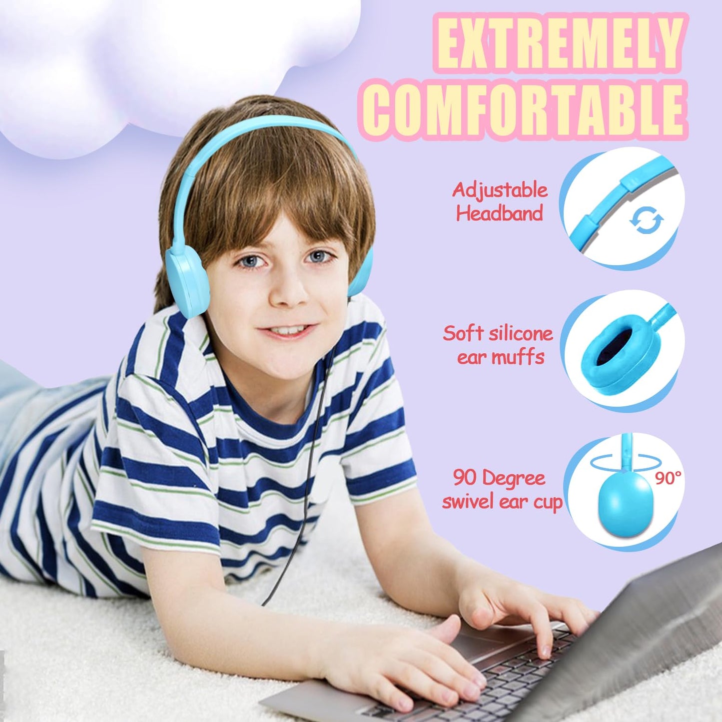 Ladont 30 Pack Kids Headphones Bulk for Classroom School Library,Durable Wholesale Wired Headphones for Kids Student Boys Girls Adults,HD Sound 3.5mm