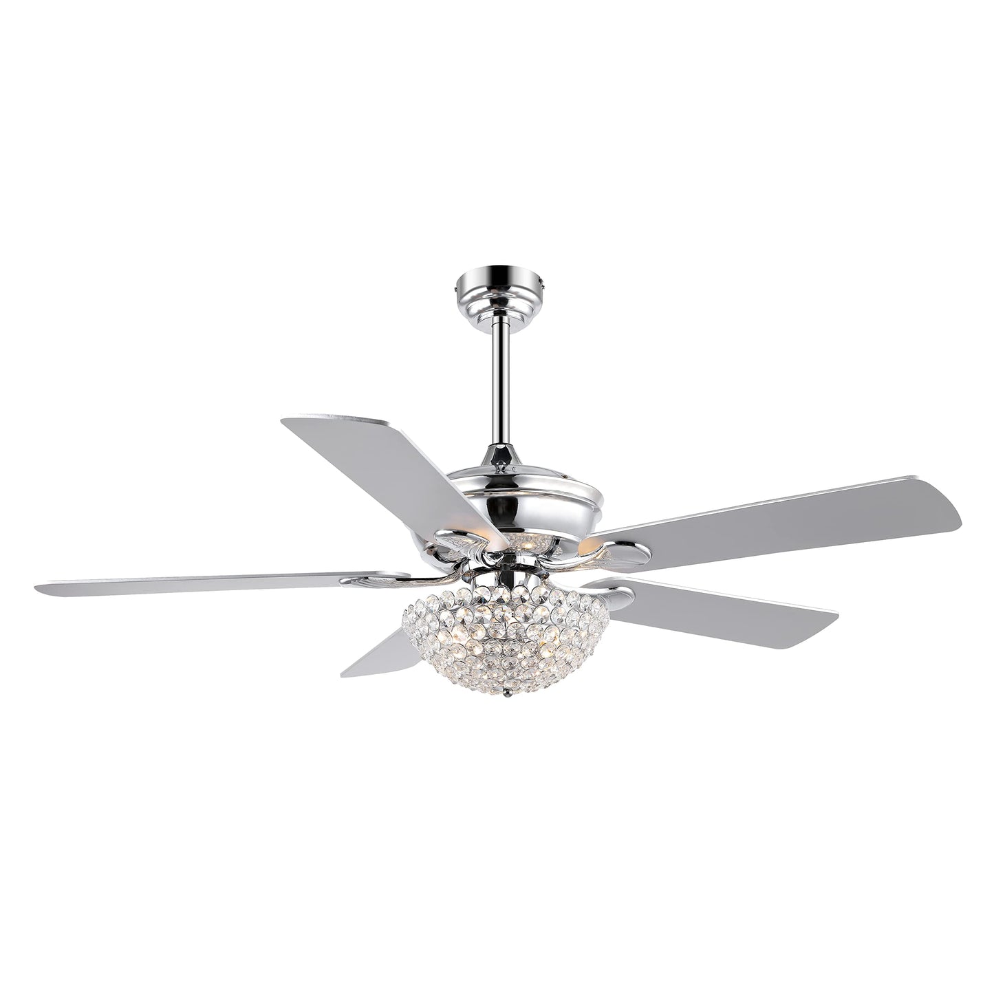 JONATHAN Y Cammy 3-Light 52" Ceiling Fan with Remote, Chrome