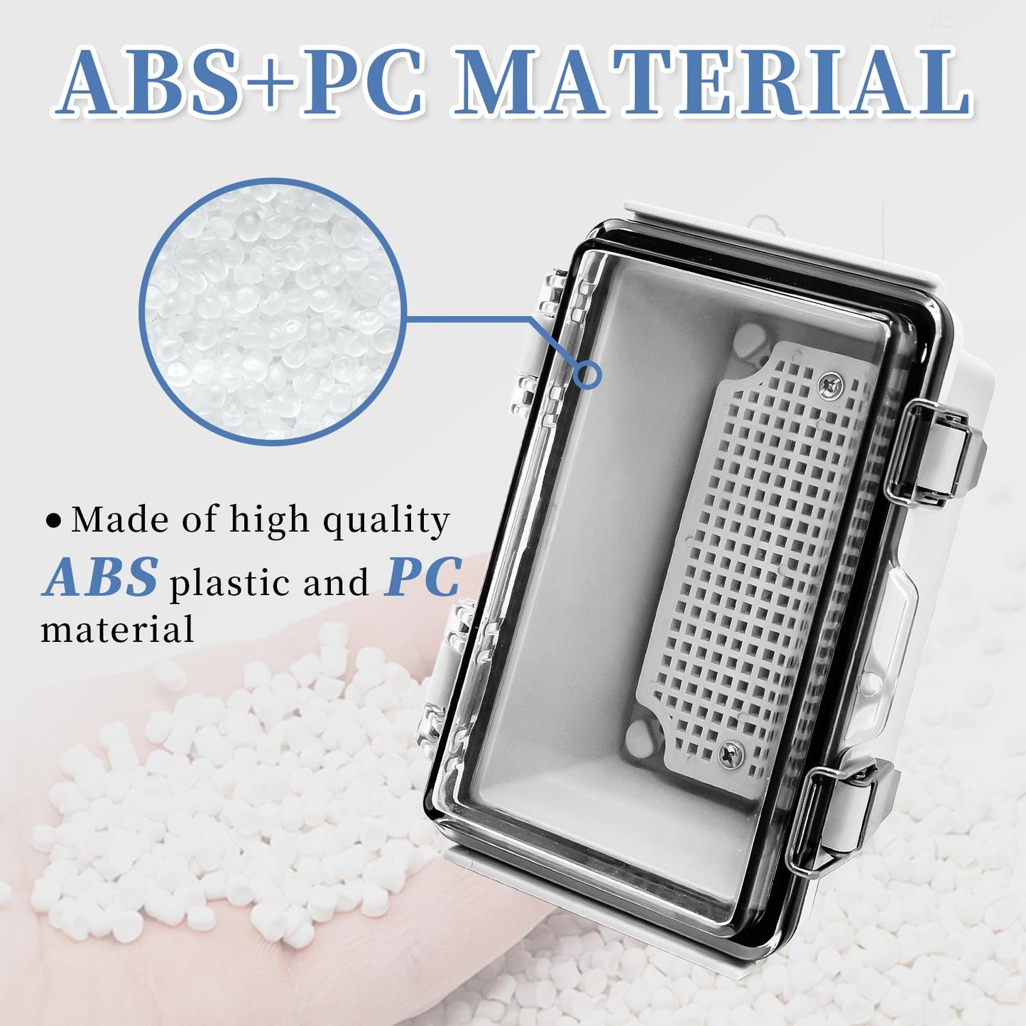 CXCESNS Waterproof Outdoor Electrical Box 5.9"x3.93"x3.54"D IP67 ABS Plastic Enclosure with PC Transparent Cover Outdoor/Indoor Lockable Electrical