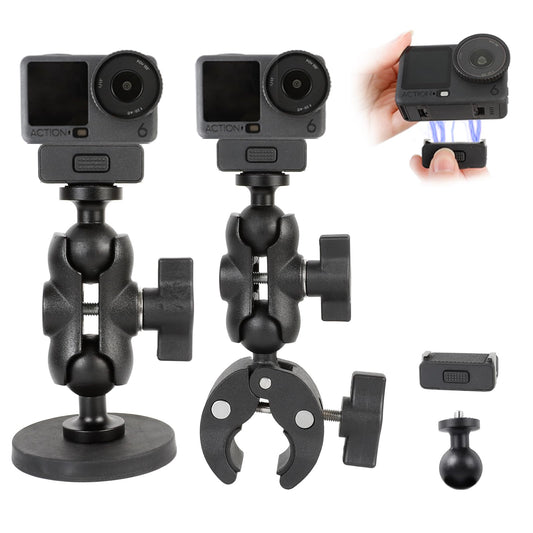 PellKing Handlebar Clamp Car Mangnetic Mount for DJI Osmo Action 6/Nano,Quick Release Mangetic Mount 66mm Magnetic with 360 Degree Rotation,Ball Head