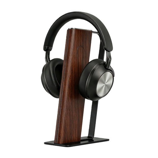 Gunking Premium Headphone Stand for Desk- Walnut Finish - Anti-Slip Carbon Steel Base for Gaming & Studio Headsets