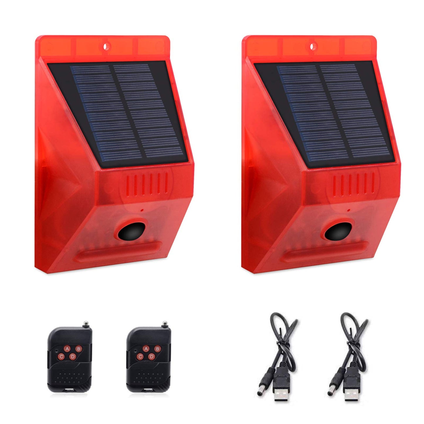 ChunHee Solar Motion Sensor Alarm Outdoor,Solar Alarm Motion Detector with Sound, 129db Sound Security Siren IP65 Waterproof Protected for Villa