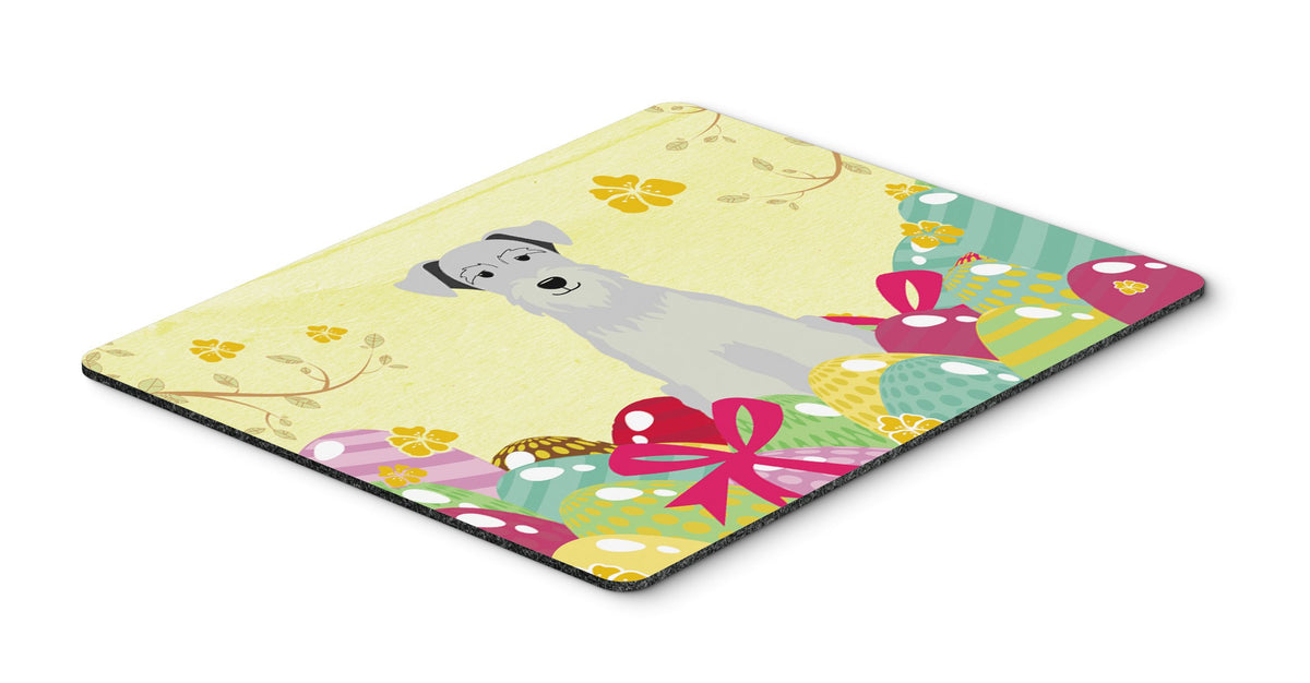 Caroline's Treasures BB6053MP Easter Eggs Miniature Schnauzer White Mouse Pad, Hot Pad or Trivet for Home Office Gaming Working Computers Laptop Mouse