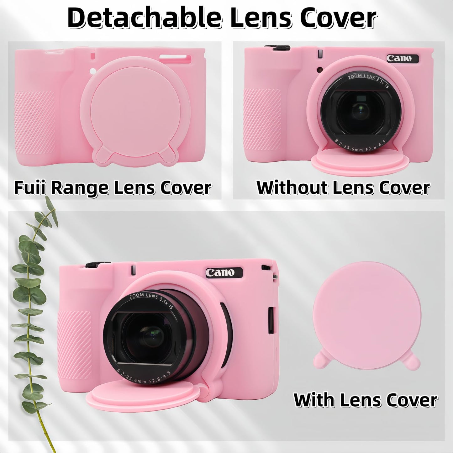 SZHSYJY V1 Case,Camera Case for Canon PowerShot V1 Digital Camera - Soft Silicone Protective Case with Removable Lens Cover, Includes 2 Screen