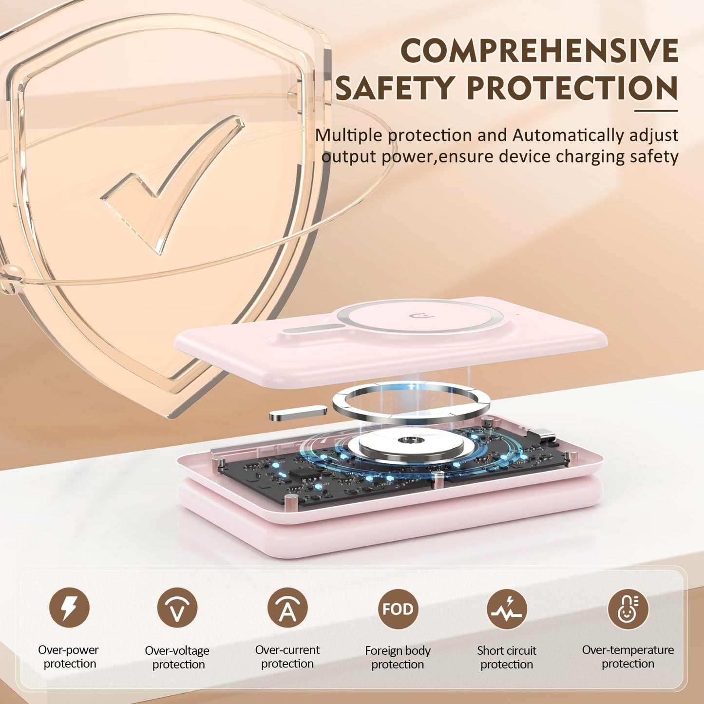 3 in 1 Wireless Charging Station for iPhone 17 16 15 14 13 12 Pro Max Plus - Foldable Magnetic Charger Pad for Apple Watch Series & AirPods - Fast