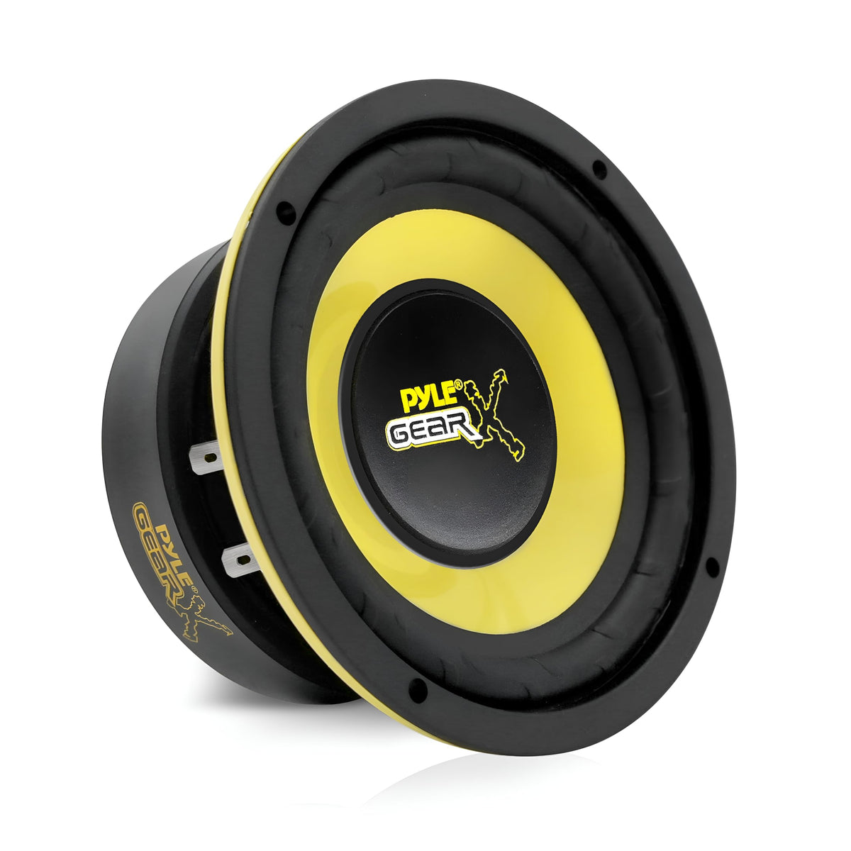 Pyle Car Mid Bass Speaker System, 5" 200W 4 Ohm Auto Mid-Bass Component Poly Woofer Audio Sound Speakers for Car Stereo, 30 Oz Magnet, 2.32” Mount Depth, Cone, High Temp Aluminum Voice Coil (Yellow)