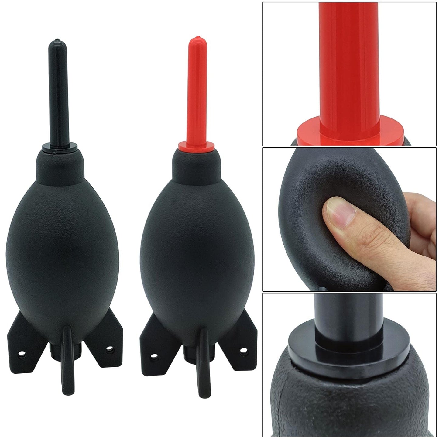Lens Cleaning Kit Contains 2 Pcs Rubber Rocket Air Blower Duster, Lens Cleaning Pen, Blower Brush Dust Cleaner and Carrying Pouch, for Lens, Camera