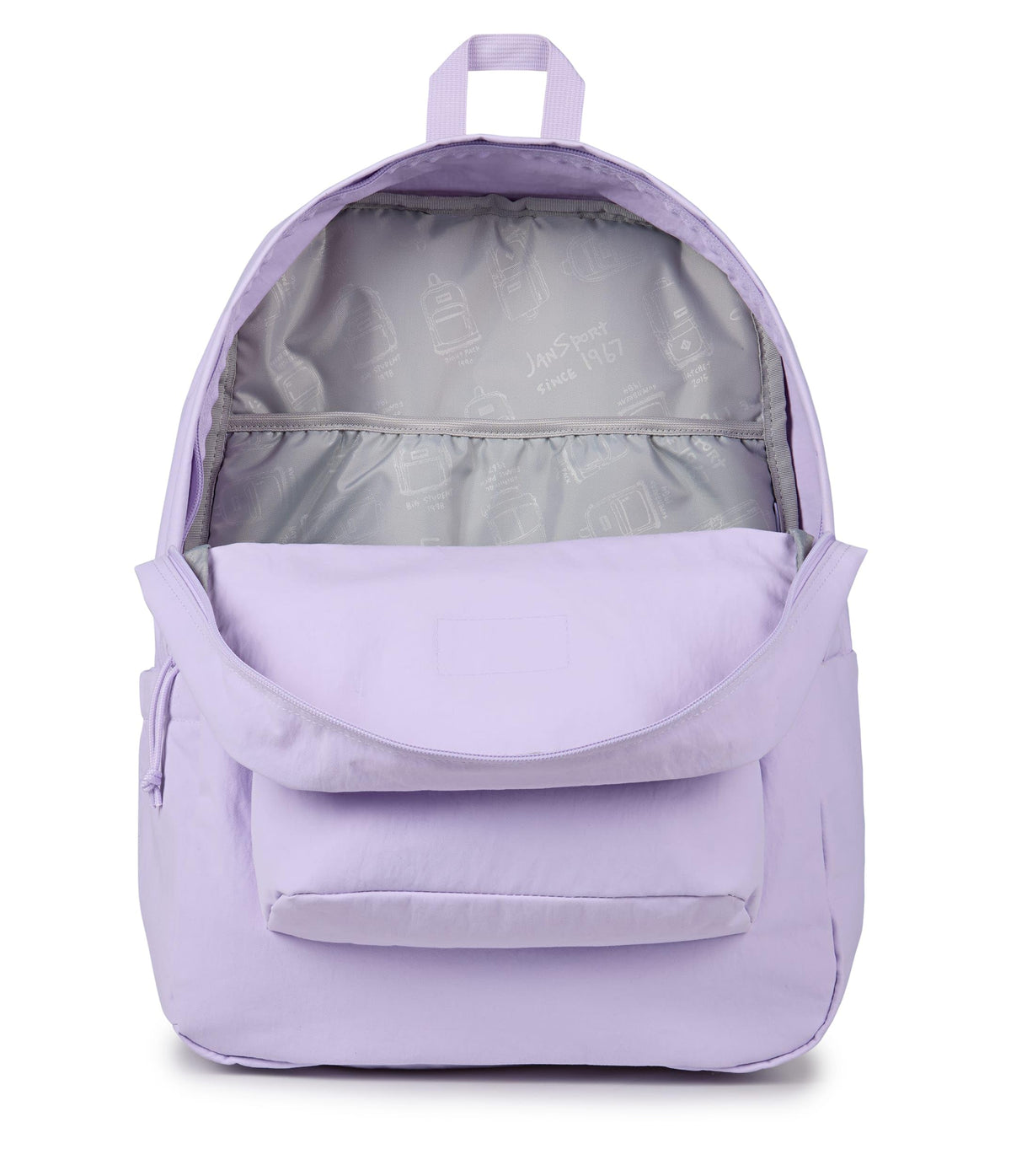 JanSport Superbreak Plus FX Backpack - Work, Travel, or Laptop Bag with Water Bottle Pocket - Pastel Lilac