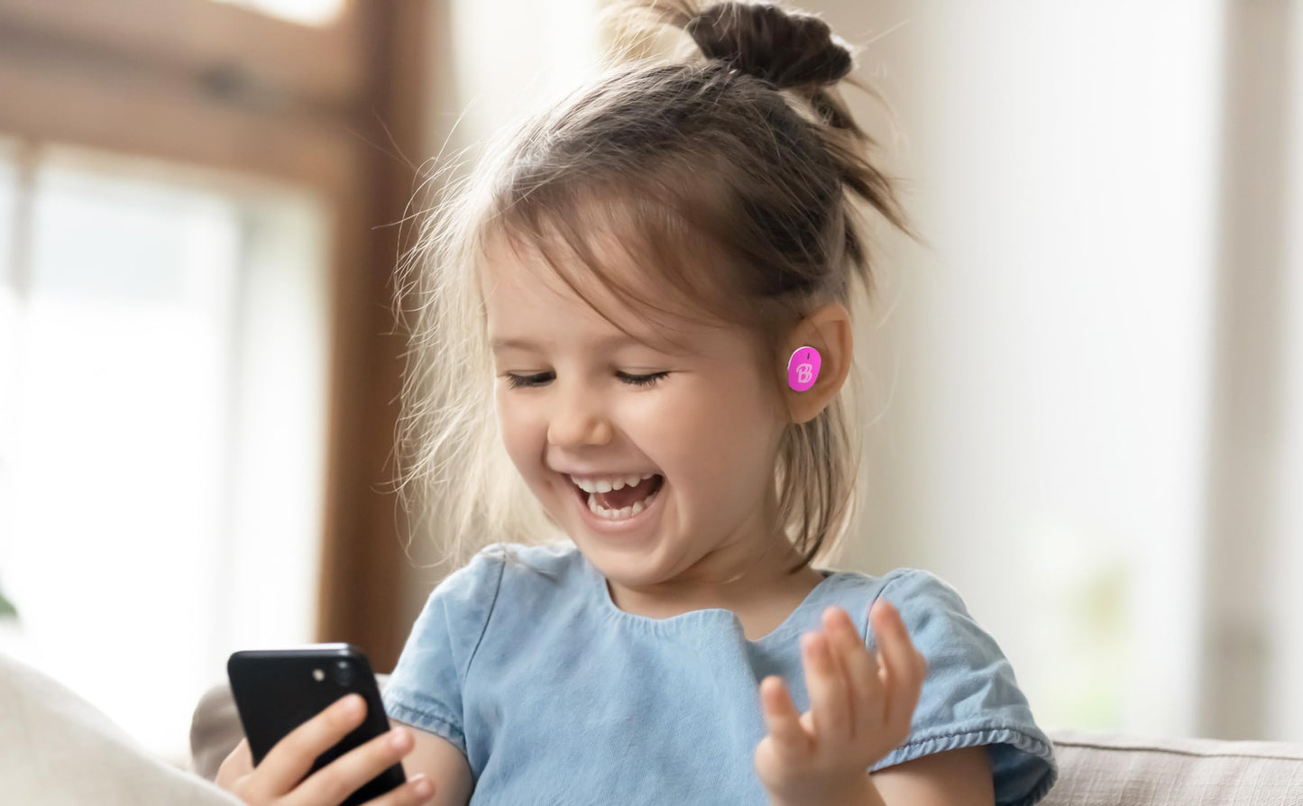 Barbie Wireless Earbuds for Kids, Bluetooth Earbuds with Charging Case