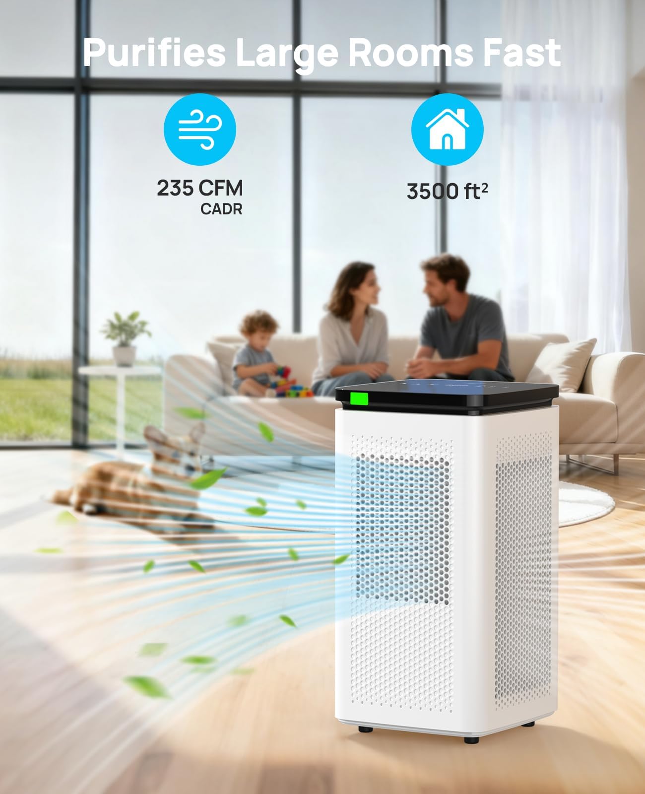 Hepa Air Purifiers for Home up to 3500 Ft², 235 CADR, 30dB Quiet Operation