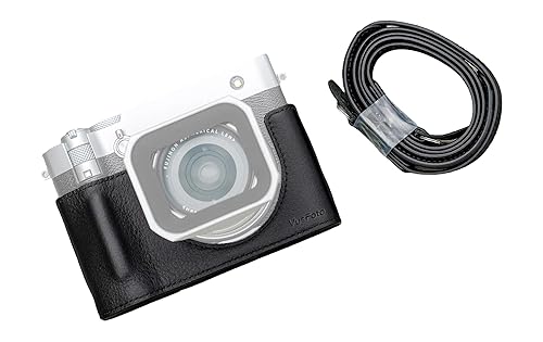 VueFoto GFX100RF Leather Case Kit for FUJIFILM, Including Leather Case with Shoulder Strap, Small Flap for Battery Access, Lightweight