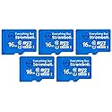 Everything But Stromboli 16GB MicroSD Memory Card w/Adapter (Bulk 5 Pack) Class 10, U1, UHS-1, Micro SDHC Card for Compatible Raspberry Pi, Dash Cam