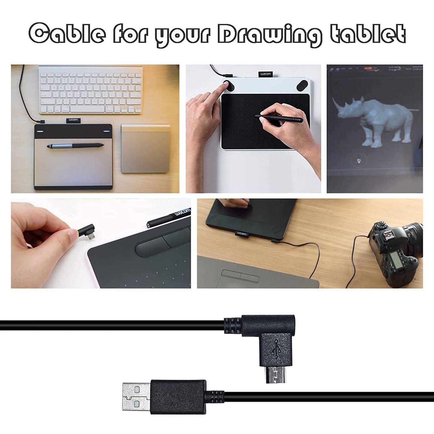 Charging Cable Replacement Data Sync USB Cable Wacom Intuos Cord Compatible with Wacom Intuos CTL480 CTL490 CTL690 CTH480 CTH490 CTH680 CTH690 Wacom
