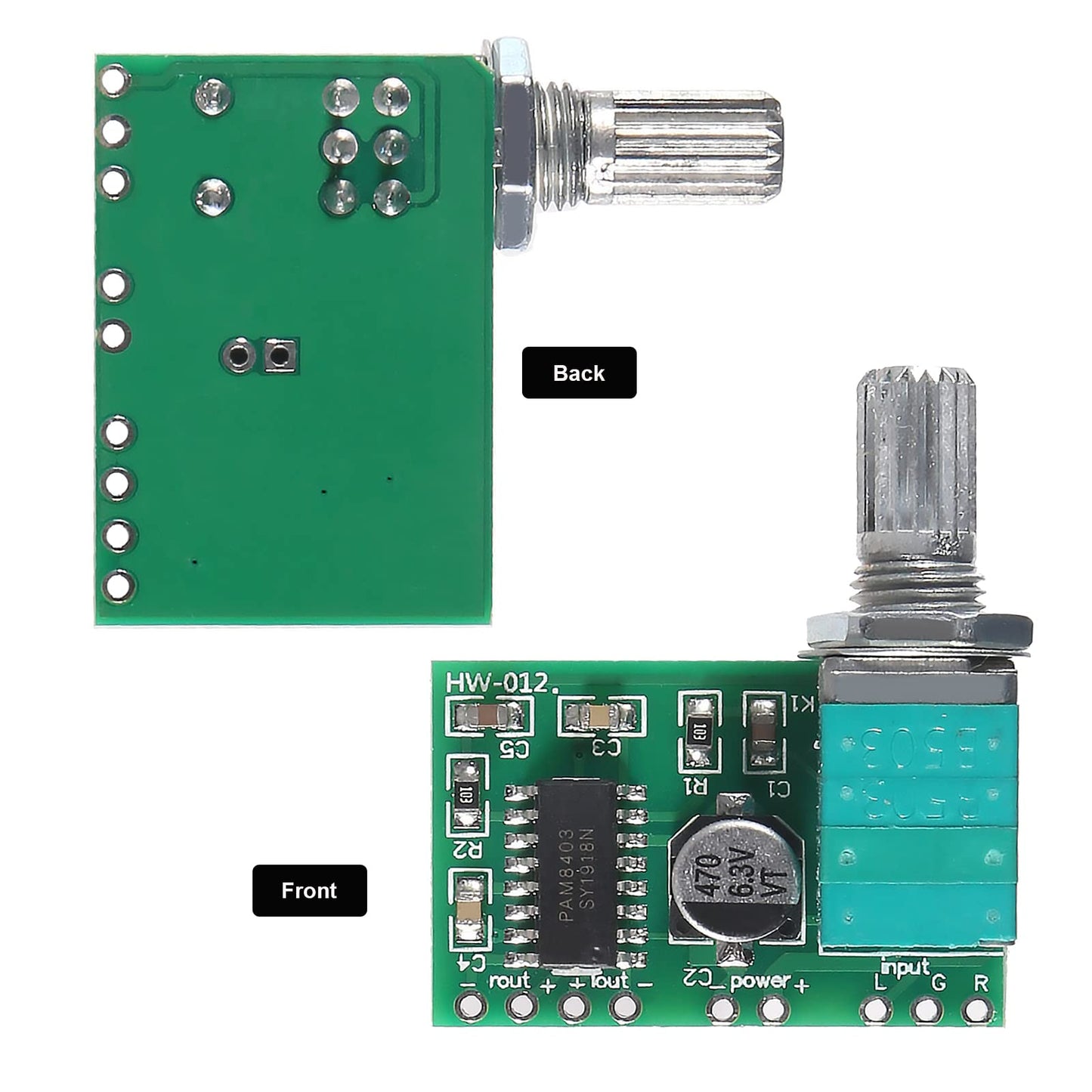 Diitao 10PCS Mini PAM8403 DC 5V Audio Amplifier Handy Digital Power Amp Module Board 3W+3W Dual-Channel PAM8403 Stereo Amplifiers with Potentiometer