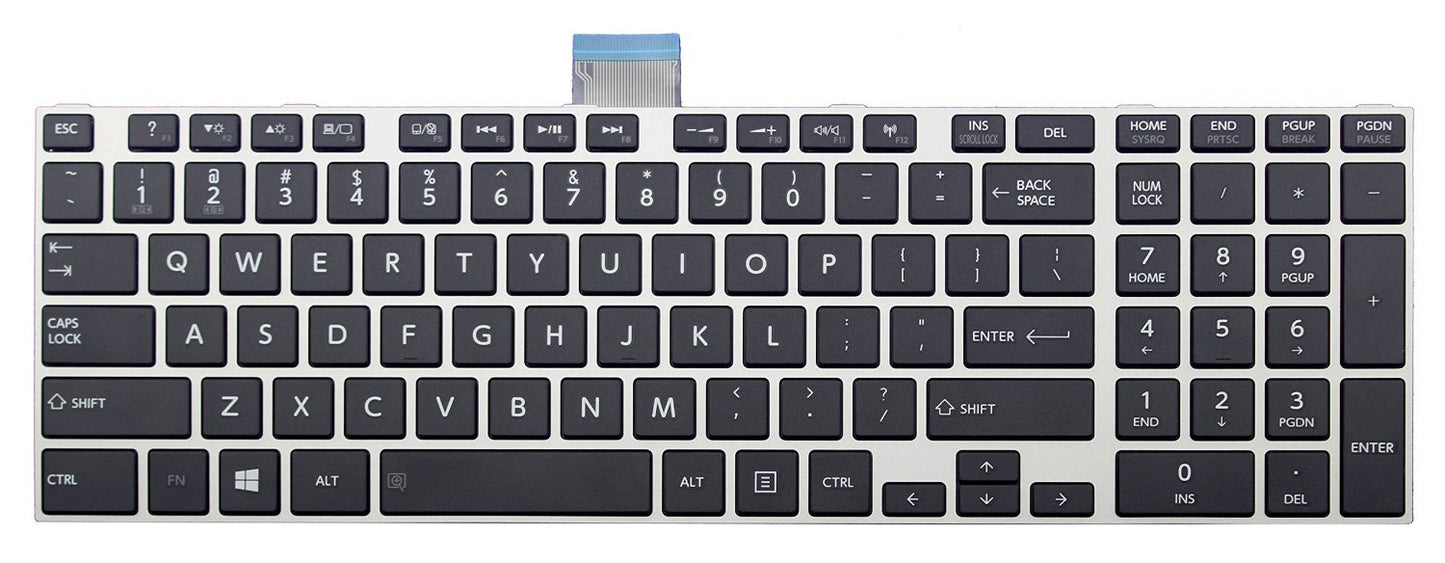 New Laptop Keyboard (with Frame) Replacement for Toshiba Satellite S70-A S70-B S70D-A S70D-B S70DT-A S70DT-B S70T-A S70T-B, US Layout Black Color