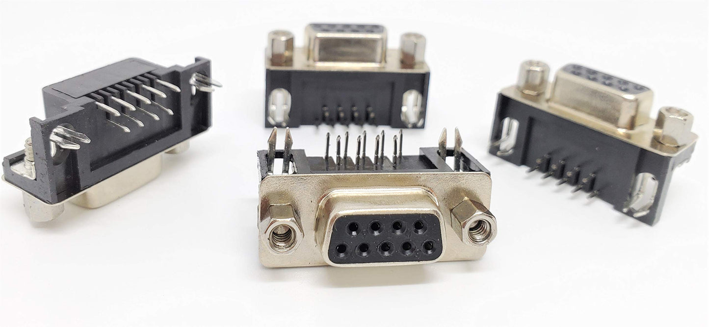 PC Accessories - Connectors Pro DB9 Female Right Angle PCB Mount Connector, 90 Degree D-Sub, 10-Pack