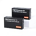 PACOXI HDMI Extender Over Single Cat5e/Cat6/Cat7 Ethernet Cable, Video Transmission Up to 200ft, 1080P 60Hz Supports EDID Copy, 3D, HDMI