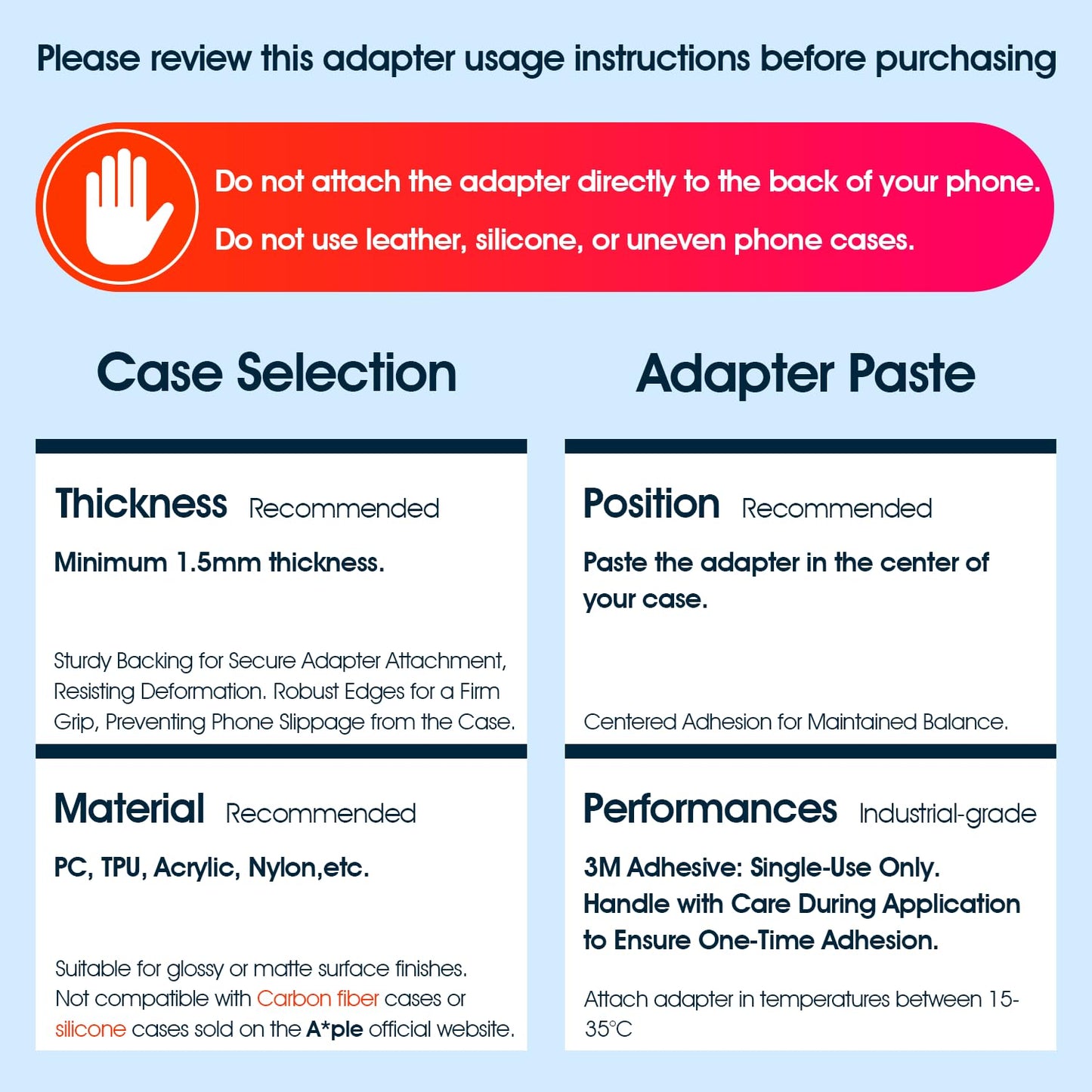 Sincetop Nylon Phone Adhesive Paste Adapter - Quick Install, Secure Connection, Durable Design - Compatible with C-Series?1st or 2nd Generation? All